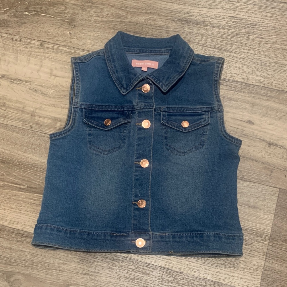 Kids Denim Vest with Copper Buttons
